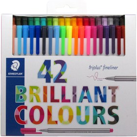 تصویر روان نویس triplus استدلر 42 رنگ جعبه مقوا ا Triplus 42 Color Rollerball Pen Triplus 42 Color Rollerball Pen
