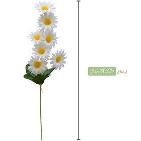 تصویر گل مصنوعی مدل شاخه گل بابونه بسته 3 عددی 