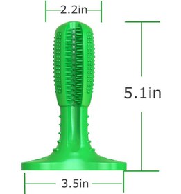 تصویر مسواک دندان سگ سبز ۲۱ × ۱۶ × ۵.۱ سانتی‌متر برند mumoo bear Dog Toothbrush Green ‎21 x 16 x 5.1cm