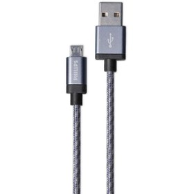 تصویر کابل تبدیل USB به microUSB فیلیپس مدل DLC2518 B طول 1.2 متر Philips DLC2518 B USB to microUSB Cable 1.2 m