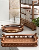 تصویر سینی چوبی هیوا مدل مستطیل 