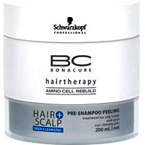 تصویر اکسیر ضد چربی قبل از شامپو بی سی شوارتسکف SCHWARZKOPF HAIR+SCALP Ore-Shampoo Peeling BC