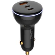 تصویر شارژر فندکی فست شارژ Ldnio C102 5A QC3.0 PD 100W + کابل تایپ سی Ldnio C102 5A QC3.0 PD 100W Car Fast Charger With Type-C Cable