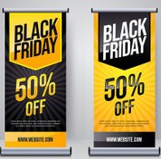 تصویر مجموعه استند و رول آپ حراج – Black friday sale roll up or x banner 