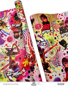 تصویر کاغذ کادو گلاسه دخترانه دختر کفشدوزکی Slipper girl girl’s glossy gift paper 