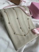 تصویر ست جواهرات زنانه مدل مروارید با دستبند و گردنبند استیل 