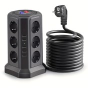تصویر چندراهی برق KUTUMAI مدل XT-G3211 با ۱۲ پریز و ۵ پورت USB 