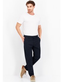 تصویر شلوار مردانه جذب و کشسان ساده، سرمه‌ای برند selected homme Men Slim Fit Stretchable Plain Pants, Navy