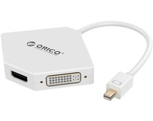 تصویر مبدل Mini DisplayPort به VGA/HDMI/DVI اوریکو DMP-HDV3 ORICO DMP-HDV3 Mini DisplayPort To VGA/HDMI/DVI Adapter