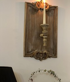 تصویر شمعدان دیواری چوبی 