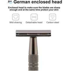 تصویر ست تیغ ایمنی دو لبه مشکی با ۵ تیغه 