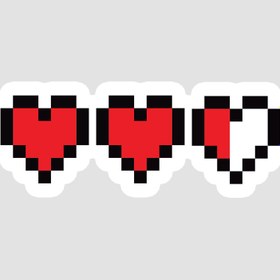تصویر استیکر قلب‌های پیکسلی Pixel Hearts 