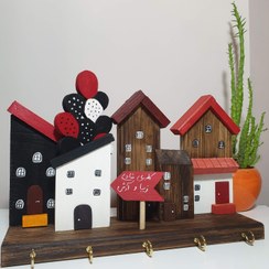 تصویر جاکلیدی چوبی کلبه روستیک دلسی وود 