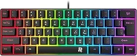 تصویر ROCK POW 60% Wired Gaming Keyboard, RGB Backlit Ultra-Compact Mini Keyboard, Waterproof Small Compact 61 Keys Keyboard for PC/Mac Gamer, Typist, Travel, Easy to Carry on Business Trip(Black) 