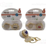 تصویر پستانک نگین دار سیبیل (طلایی) mustache-jeweled-pacifier-golden-color 