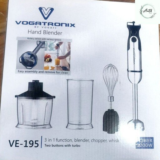 Ninja CI100UK, 3-in-1 Hand Blender, Mixer & Chopper -Black