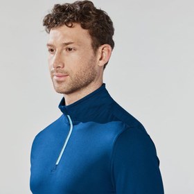 تصویر نیم زیپ ورزشی مردانه کریویت Crivit Sport Technical 1/2 zip اقیانوسی 