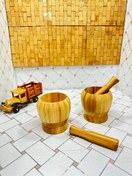 تصویر هاونگ چوبی بامبو طرح خطی ا Bamboo wooden haung Bamboo wooden haung