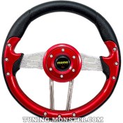 تصویر فرمان اسپرت مومو طرح موستانگ قرمز 