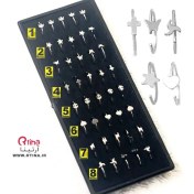 تصویر پیرسینگ حلقه ای بینی و لب استیل مدل فیک 