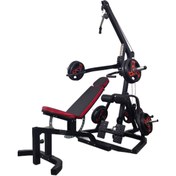 تصویر دستگاه بدنسازی خانگی ۹۶کاره هامرز مشکی همراه با نیمکت مدرج حرفه ای Hummerz