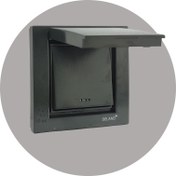 تصویر کلید کراکس (صلیبی) بارانی توکار | مدل آسا دلند (IP44) | مشکی Intermediate Switch Illuminated With Lid | IP-44