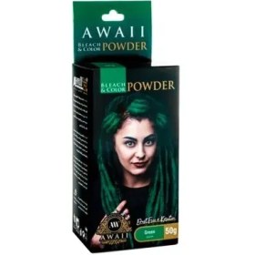 تصویر رنگ مو پودری رنگ سبز جعبه 50 گرم آوایی Acoustic green powder hair color, box of 50 grams