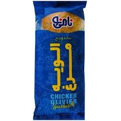 تصویر ساندویچ باگت الویه مرغ 