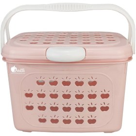 تصویر سبد پیک نیک اشکان مدل سیب | صورتی 