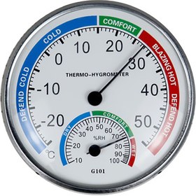 تصویر دماسنج و رطوبت سنج عقربه‌ای صفحه بزرگ 