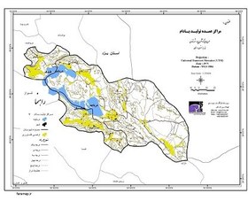 تصویر عنوان نقشه:مراکز عمده تولید بادام در طرح جامع گردشگری پایدار شهرستانهای نی ریز ، استهبان و ارسنجان 