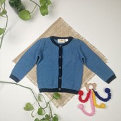 تصویر ژاکت بافت نوزادی پسرانه آستین بلند برند lupilu طرح تکه دوزی دکمه دار آبی رنگ - 2 تا 6 ماه - 2 تا 6 ماه | فروشگاه نام نیکو 