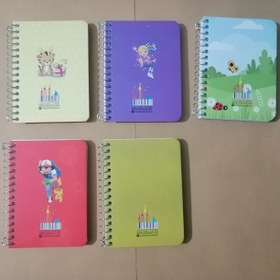 تصویر دفترچه یادداشت8*12سیمی جلدسخت کارتونی100برگ - طرح شماره Notebook