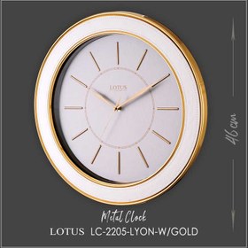 تصویر ساعت دیواری فلزی LYON کد LC-2205 رنگ WHITE/GOLD LC-2205-LYON