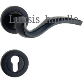 تصویر دستگیره دو تکه رزت - مشکی 