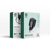 تصویر سر شارژر خانگی مینی 20 وات گرین Green mini PD 20w EU plug home charger 