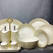 تصویر سرویس غذاخوری چینی الیزابت ۹۰ پارچه مناسب ۱۲ نفر 