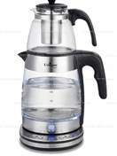 تصویر چای ساز دو طبقه 2000 وات 3 لیتری کتری شیشه ای پنل دیجیتال یونیک مدل Unique RAW 4063 روهمی 