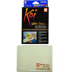 تصویر آبرنگ 24 رنگ ساکورا به همراه واتر براش و پالت 