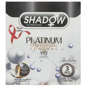 تصویر کاندوم پلاتینیوم تنگ کننده تاخیری خاردار 3تایی شادو ا Shadow Platinum Professional Condom 3pcs Shadow Platinum Professional Condom 3pcs