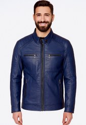 تصویر کت چرم مردانه کلاسیک شیک سایز M تا 3XL رنگ سرمه ای قهوه ای زرشکی 