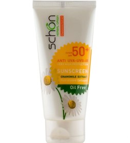 تصویر کرم ضد آفتاب شون بی رنگ فاقد چربی  SPF50 حجم 50 میل Schon Oil Free Sunscreen SPF50⁺ Cream 50ml