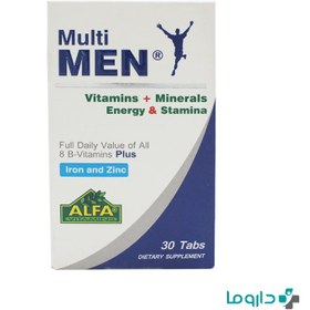 تصویر قرص مولتی من آلفا ویتامینز 30 عددی ا Alfa Vitamins Multi Men 30 Tablets Alfa Vitamins Multi Men 30 Tablets