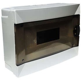 تصویر جعبه فیوز 4 تایی روکار مدل ایرآل ضامن‌دار با ریل فلزی 