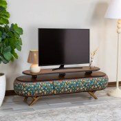 تصویر میز تلویزیون نقش آکام چوب طرح قمصر سایز 140 