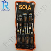 تصویر مجموعه پیچ گوشتی ضربه خور کیفی 7 عددی سولا SOLA 