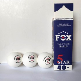 تصویر توپ پینگ پنگ FOX مدل 40+ بسته ۳ عددی FOX 5 Star Table Tennis Balls