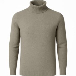 تصویر پلیور بافت یقه ایستاده ( اسکی ) قواره دار - 