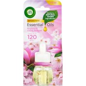 تصویر یدک دستگاه خوشبوکننده هوا برقی ایرویک مدل magnolia & cherry blossom با رایحه نارگیل و گل یاس حجم ۱۹میل AIR WICK Essential Oils magnolia & cherry blossom Electric Air Freshener Refill 19 ml