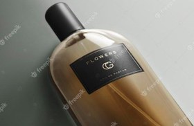 تصویر موكاپ لوگو شیشه عطر – Logo mockup fragrance parfum 